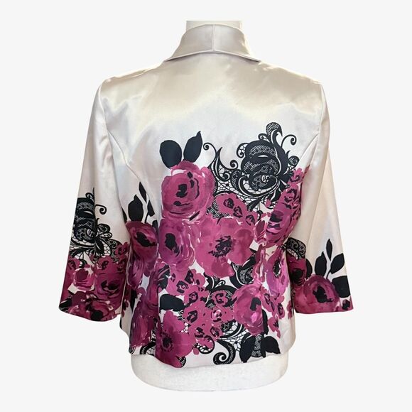 Draper's & Damon's White Satin Blazer and Pink Maxi Skirt Two Piece Set - Picture 4 of 14